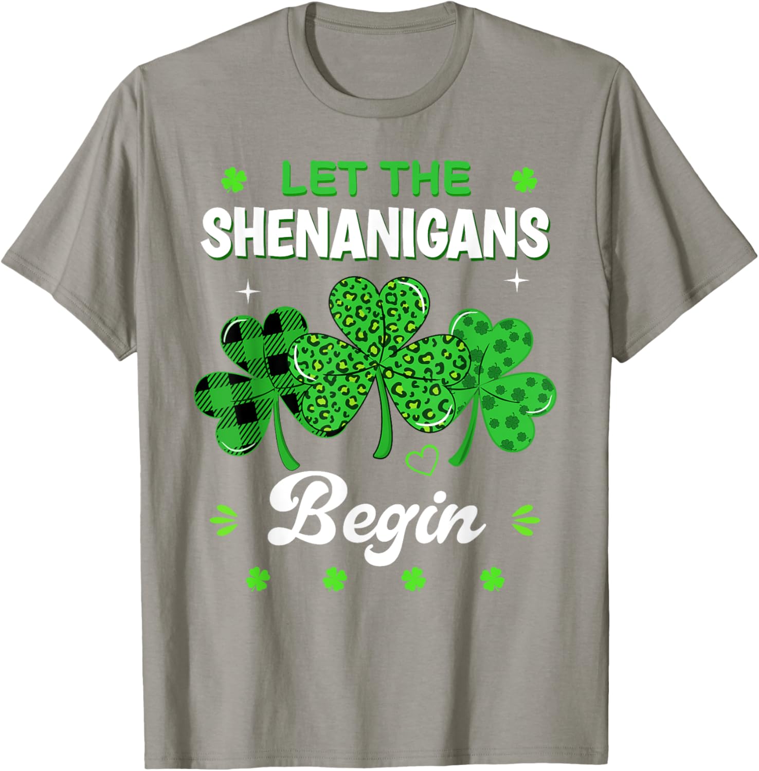 St Patricks Day Shamrock Leopard Print T-Shirt for Men and Women - 13