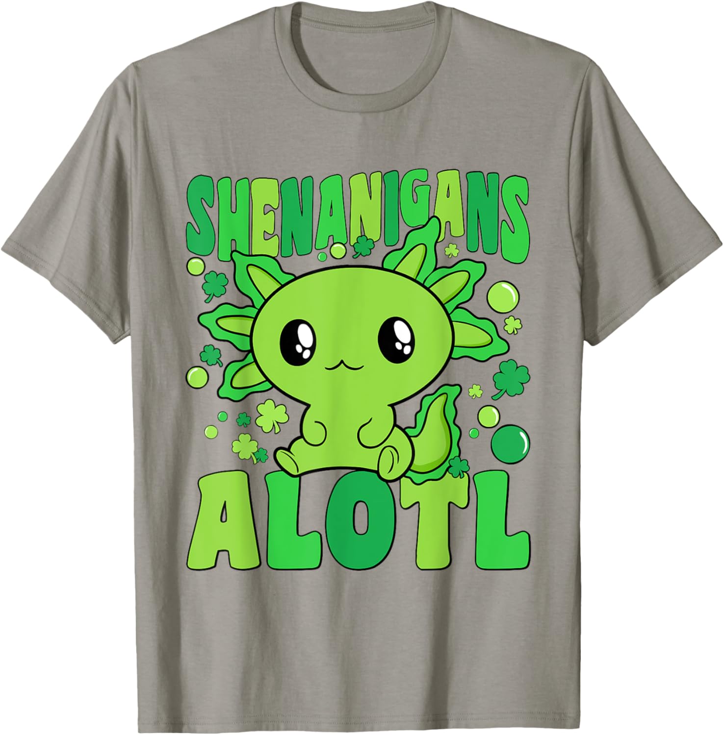 Cute Axolotl St Patricks Day T-Shirt for Kids - Fun Alotl Design - 8