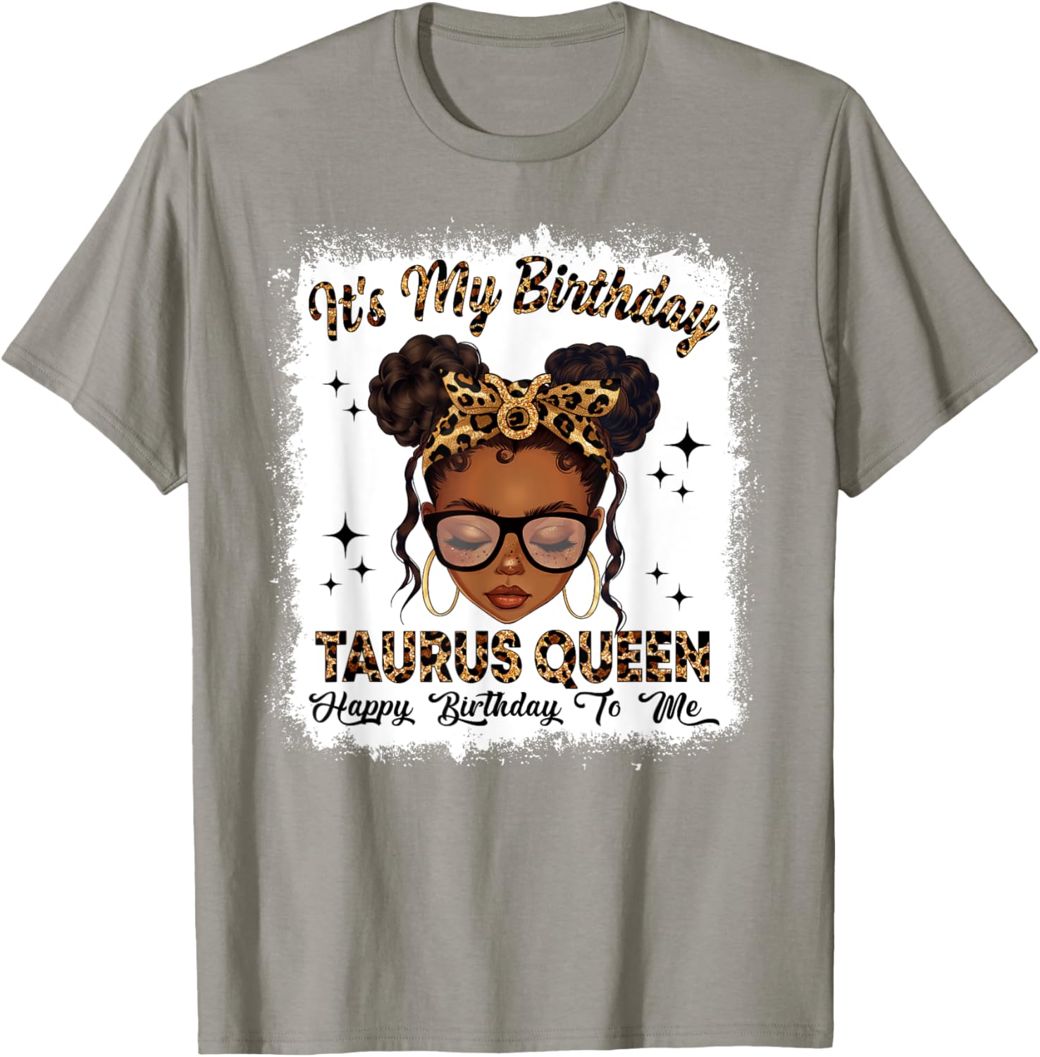 Taurus Queen Messy Bun T-Shirt for Women – Zodiac Birthday Gift - 1