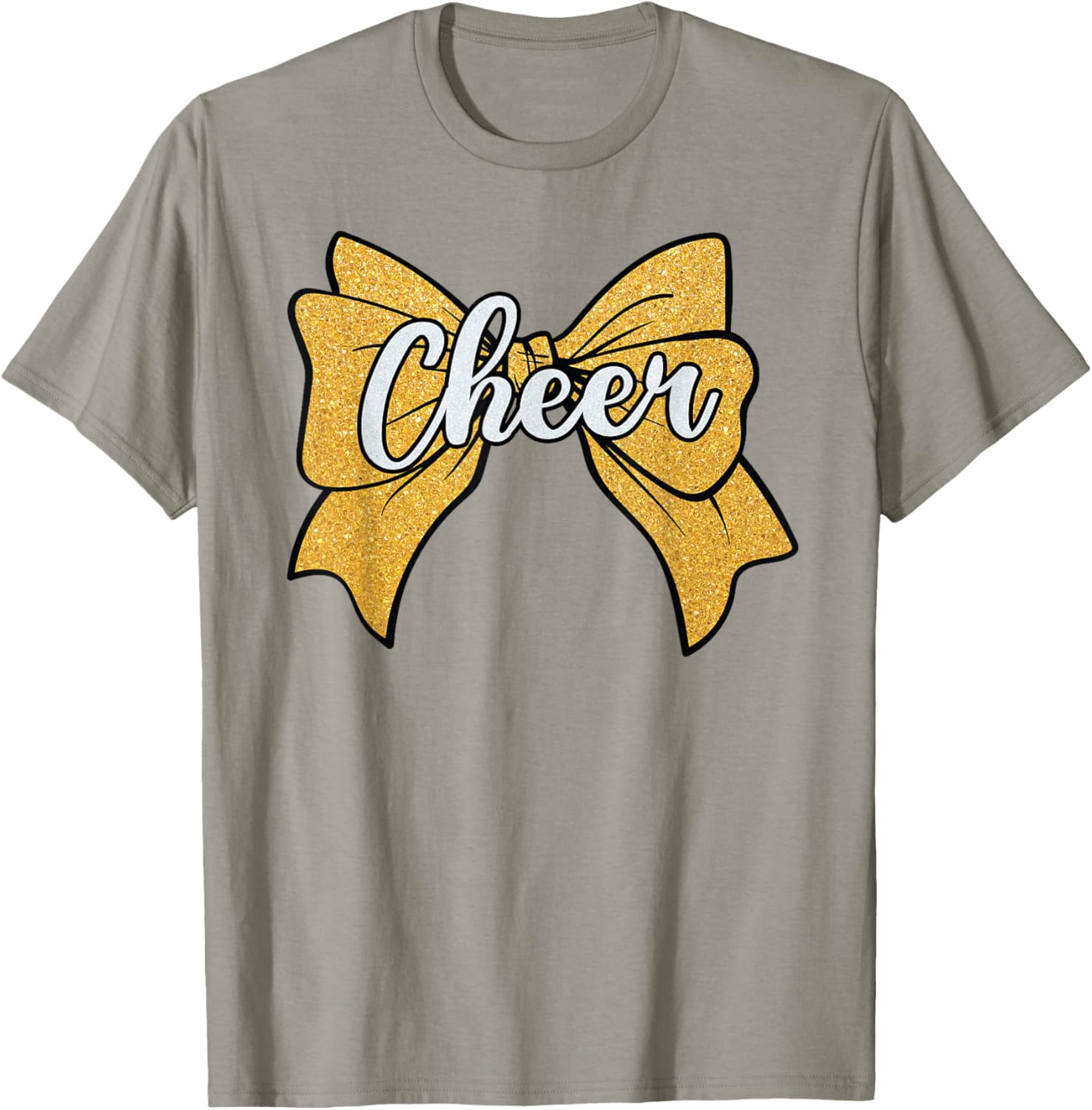Coquette Yellow Cheerleader T-Shirt with Cheer Bow for Sport Fans - 17