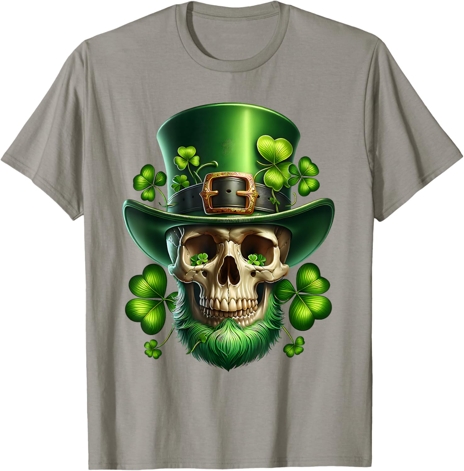 Saint Patrick's Day Sugar Skull T-Shirt for Festive Celebrations - 14
