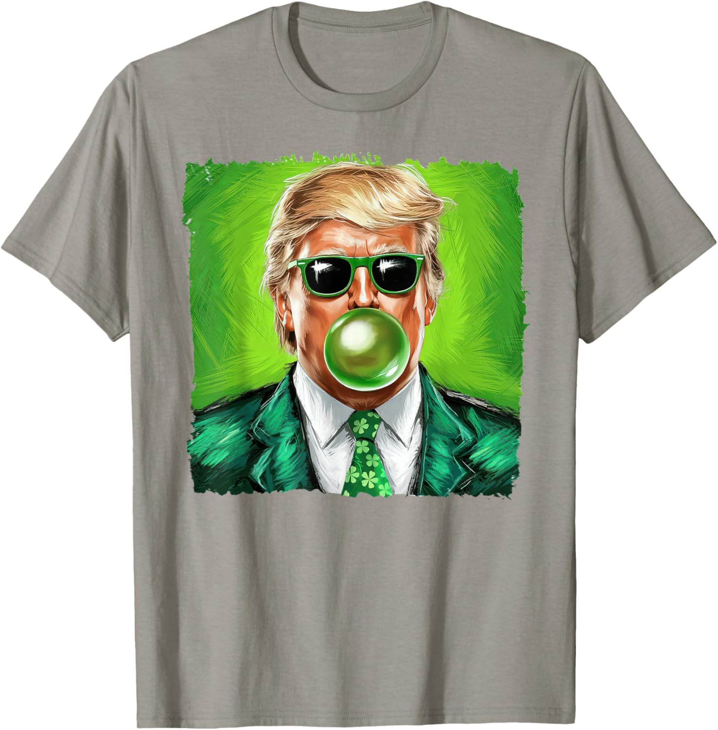 Trump Bubble Gum Sunglasses St. Patrick's Day T-Shirt for Fun Celebrations - 6