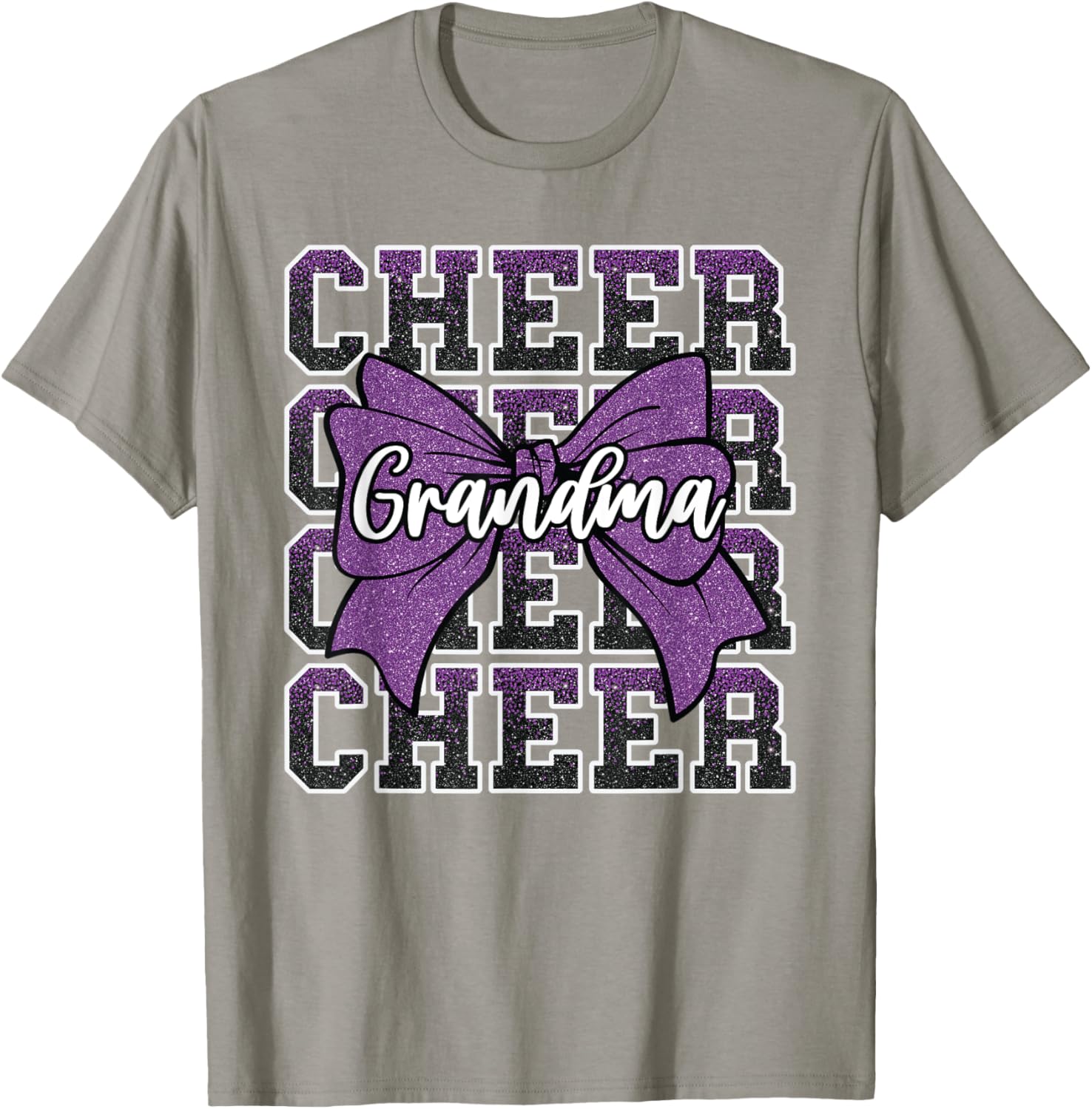 Cheer Grandma Bow Sport Purple T-Shirt for Cheerleaders and Fans - 28