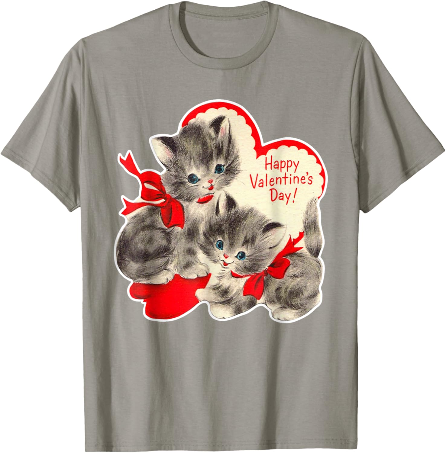 Vintage Valentine's Day Cat T-Shirt Retro Kitten Love Top for Pet Lovers - 9