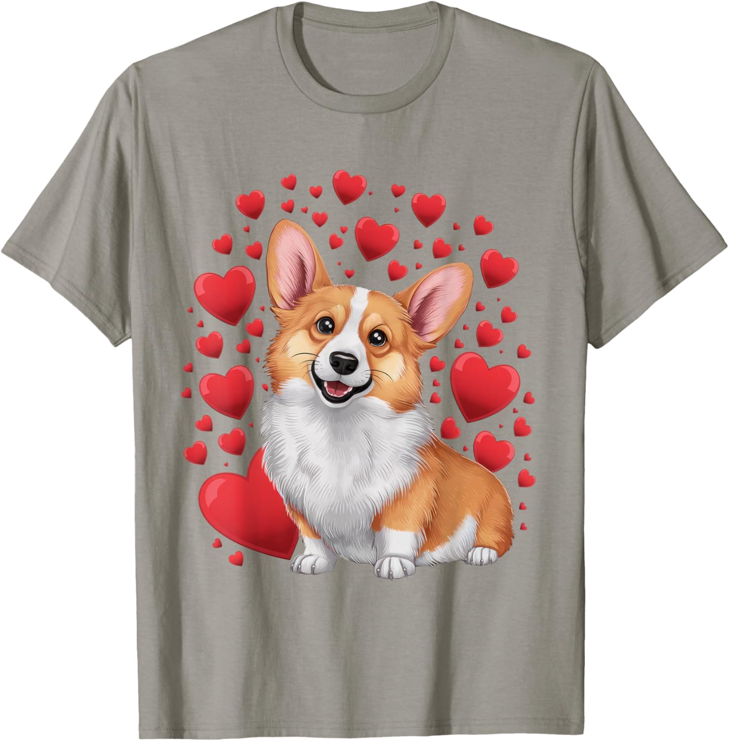 Corgi Dog Valentine's Day T-Shirt for Dog Lovers - Unisex Small Black Tee - 3