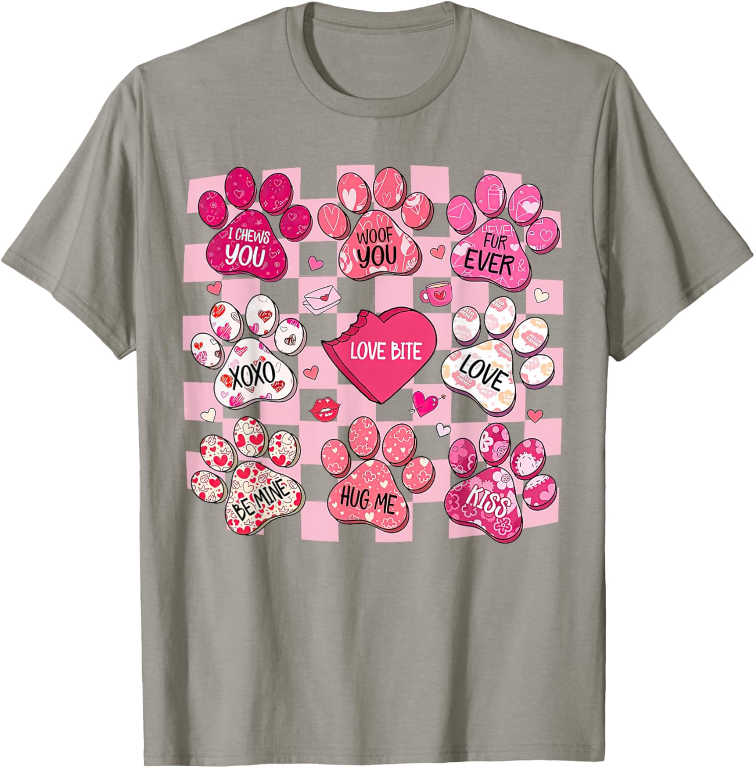 Cute Dog Paw Heart T-Shirt for Valentine's Day - Perfect Gift for Dog Lovers - 23