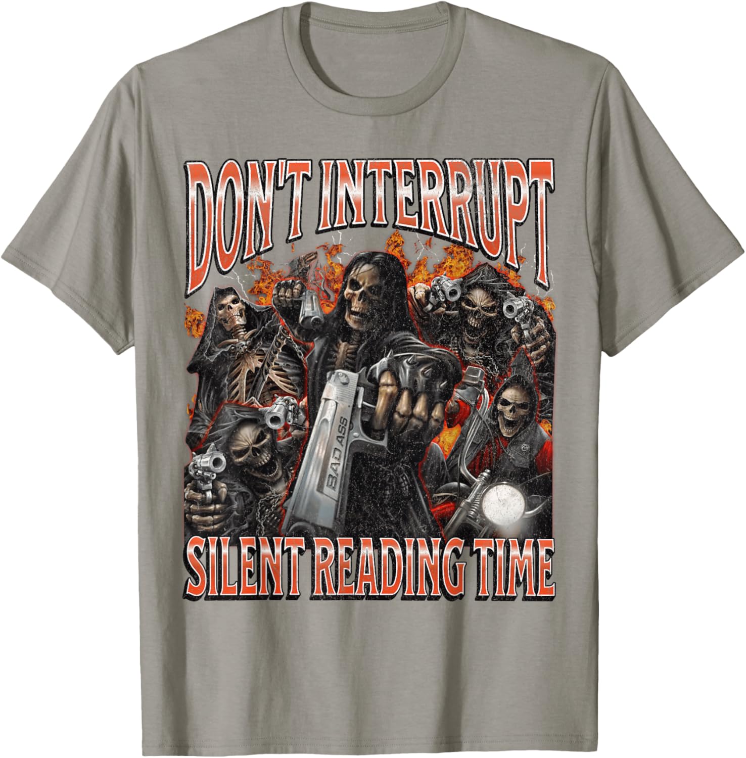 Funny Skeleton Meme T-Shirt Perfect for Silent Reading Time Lovers - 22