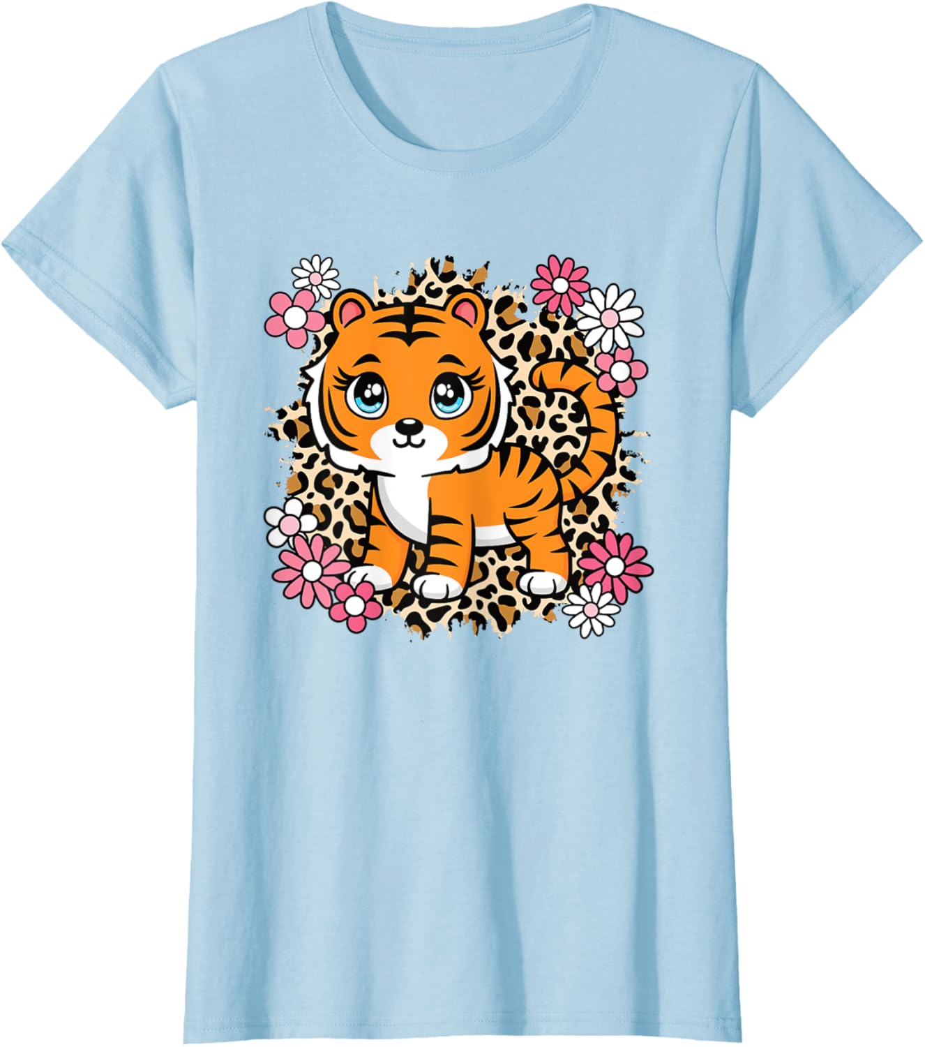 Cute Tiger Flowers T-Shirt for Women Girls and Kids - Perfect Gift for Tiger Lovers - 2