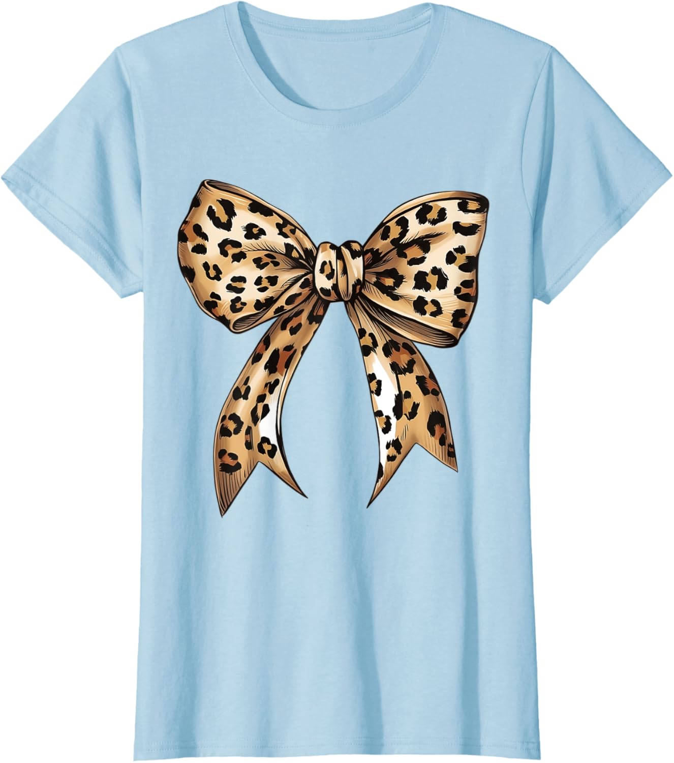 Stylish Leopard Print Croquette Bow T-Shirt for Trendy Fashion Lovers - 22