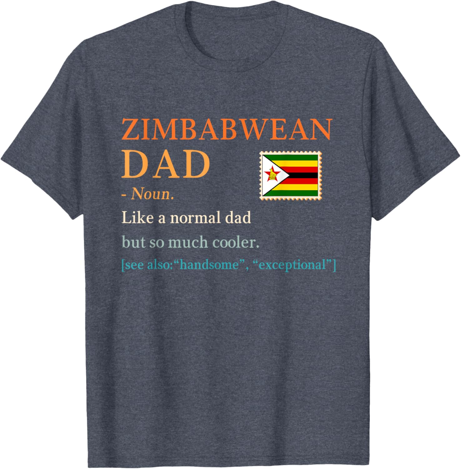 Zimbabwean Dad Definition T-Shirt with Flag for Father's Day Gift - 16