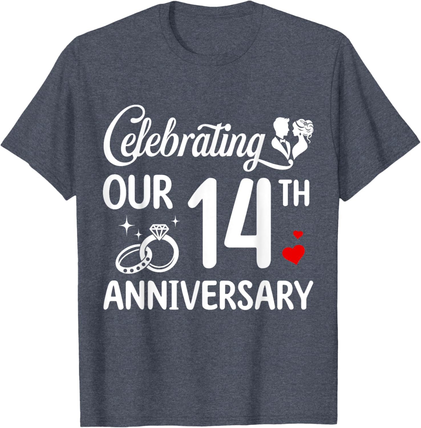 14th Wedding Anniversary T-Shirt for Couples - Celebrate 14 Years of Love - 10