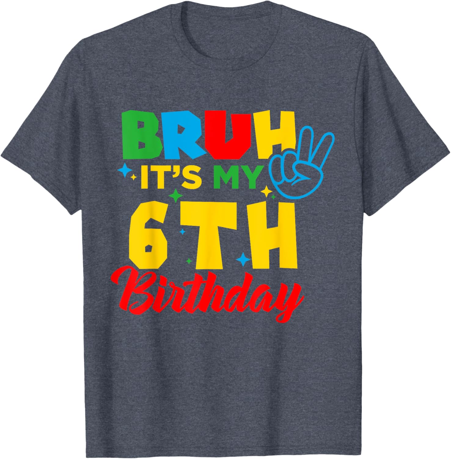 Bruh I'm 6 Gamer Bro T-Shirt for Fun 6th Birthday Celebration - 8