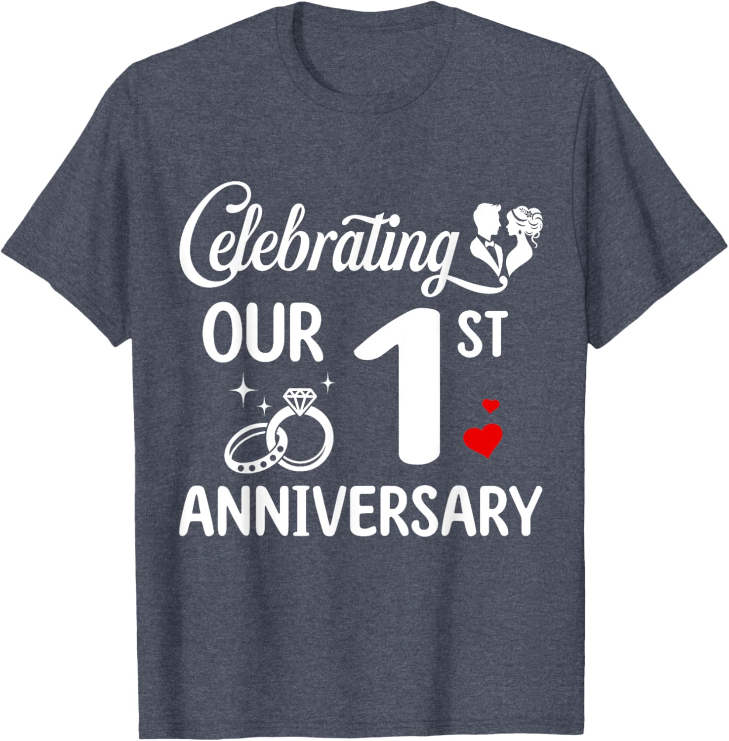 1st Wedding Anniversary T-Shirt for Couples - Celebrate Love in Style - 14