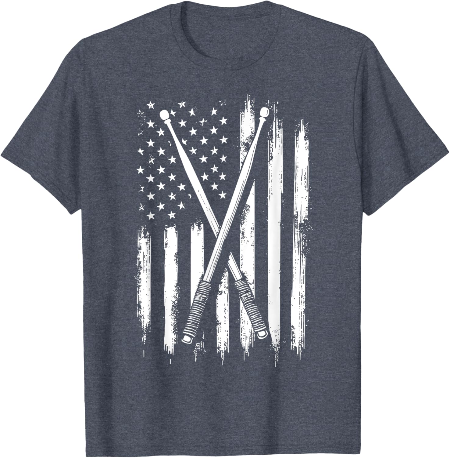 American Flag Drumsticks T-Shirt for Proud USA Drummers - 8