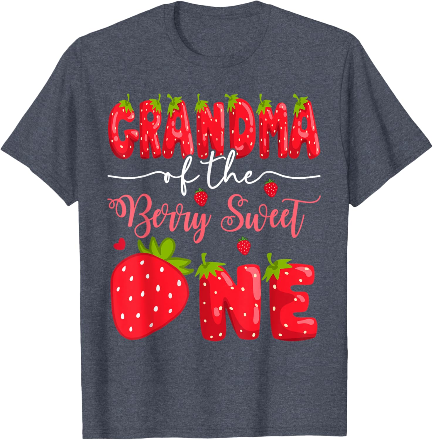 Adorable Grandma of the Berry Sweet One 1st Birthday Strawberry T-Shirt - 4
