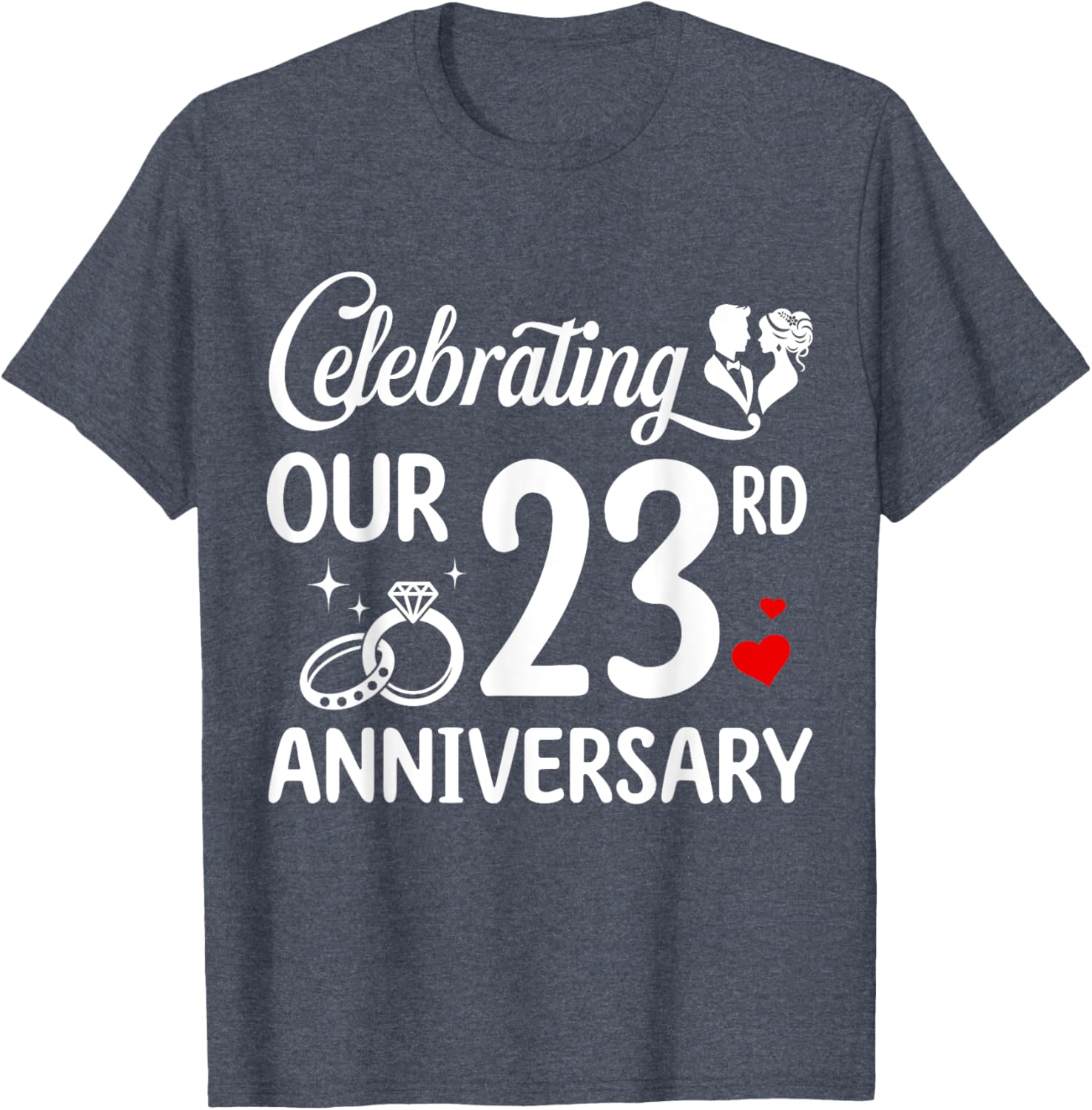 23rd Wedding Anniversary T-Shirt for Him and Her, Celebrate 23 Years of Love - 17