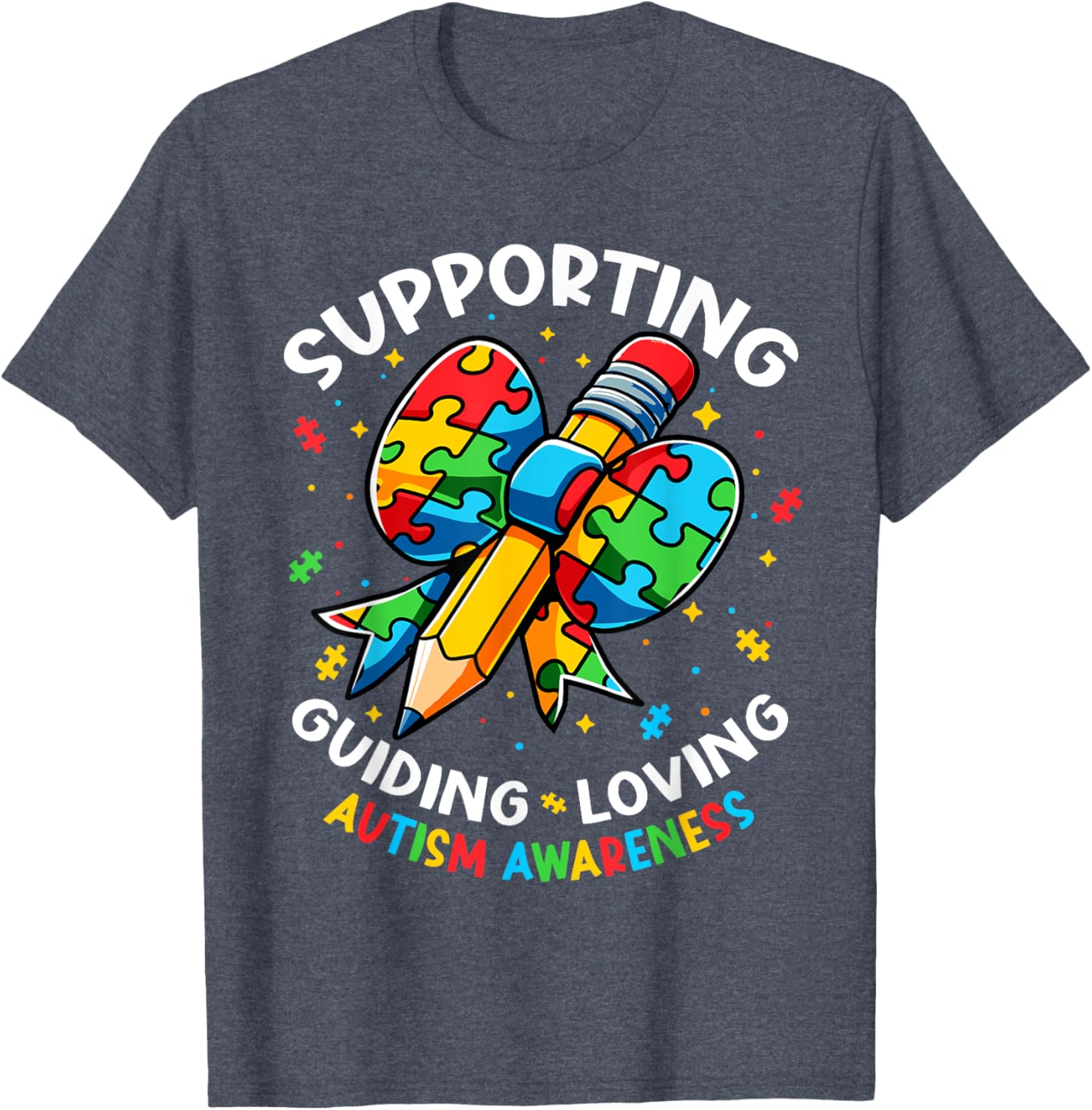 Autism Awareness Teacher Support Guide Love Design T-Shirt for Educators - 2