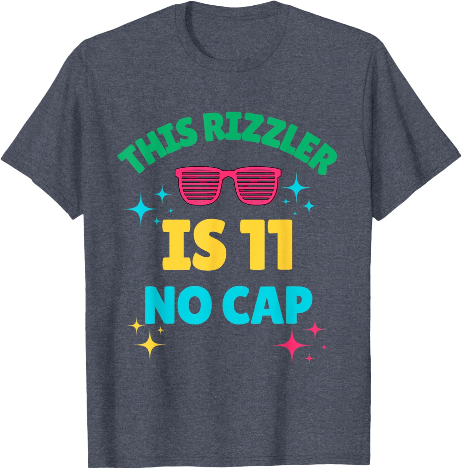 Cool 11th Birthday Rizzler T-Shirt Fun Gift for Boys and Girls - 14