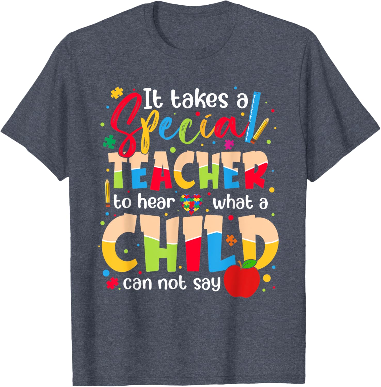 Autism Awareness T-Shirt for Kids It Takes A Special Teacher Design - 2