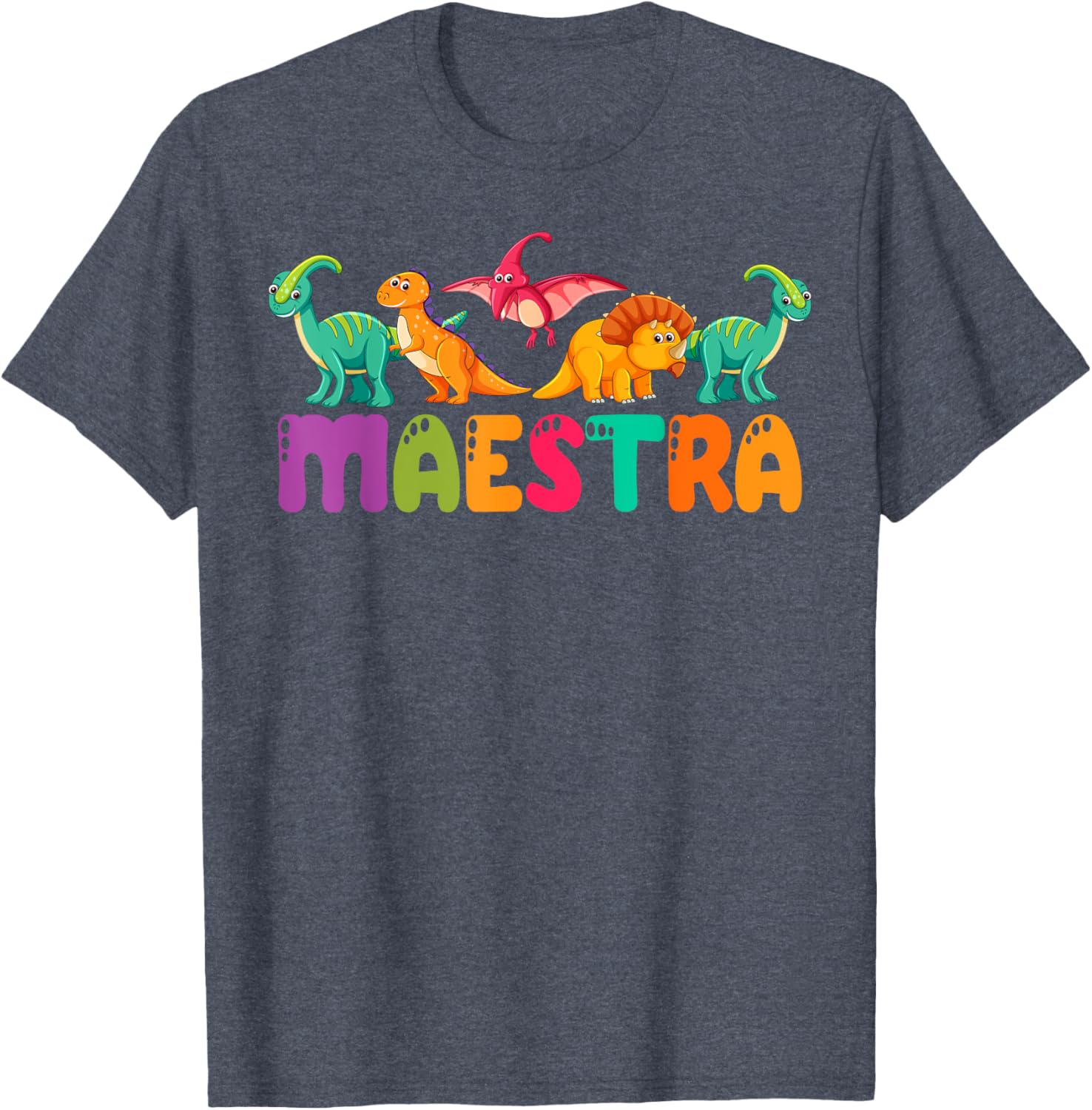 Cute Dinosaurs Bilingual Teacher T-Shirt for Maestra Spanish Teachers - 20