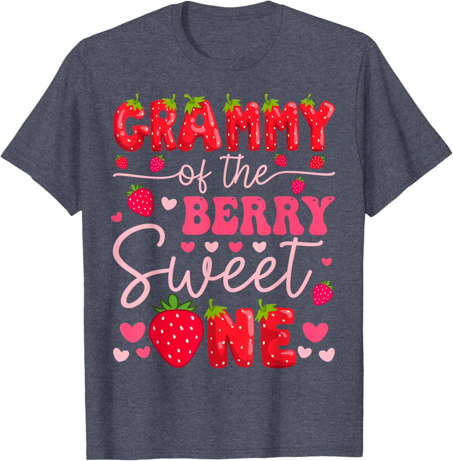 Adorable Strawberry Themed 1st Birthday Girl T-Shirt for Grammy's Sweet One - 6