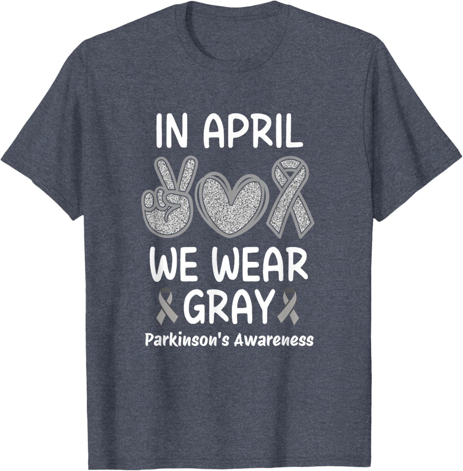 April Gray Parkinson's Awareness Ribbon T-Shirt for Support and Style - 7