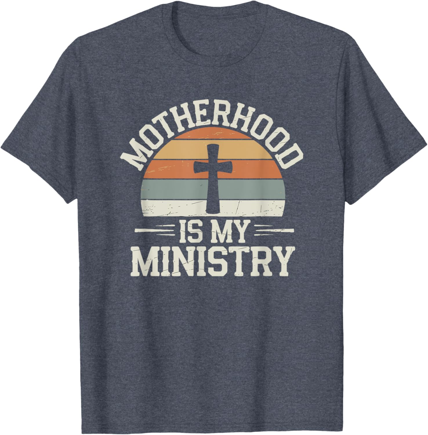 Motherhood Is My Ministry Christian Retro T-Shirt for Devoted Moms - 4