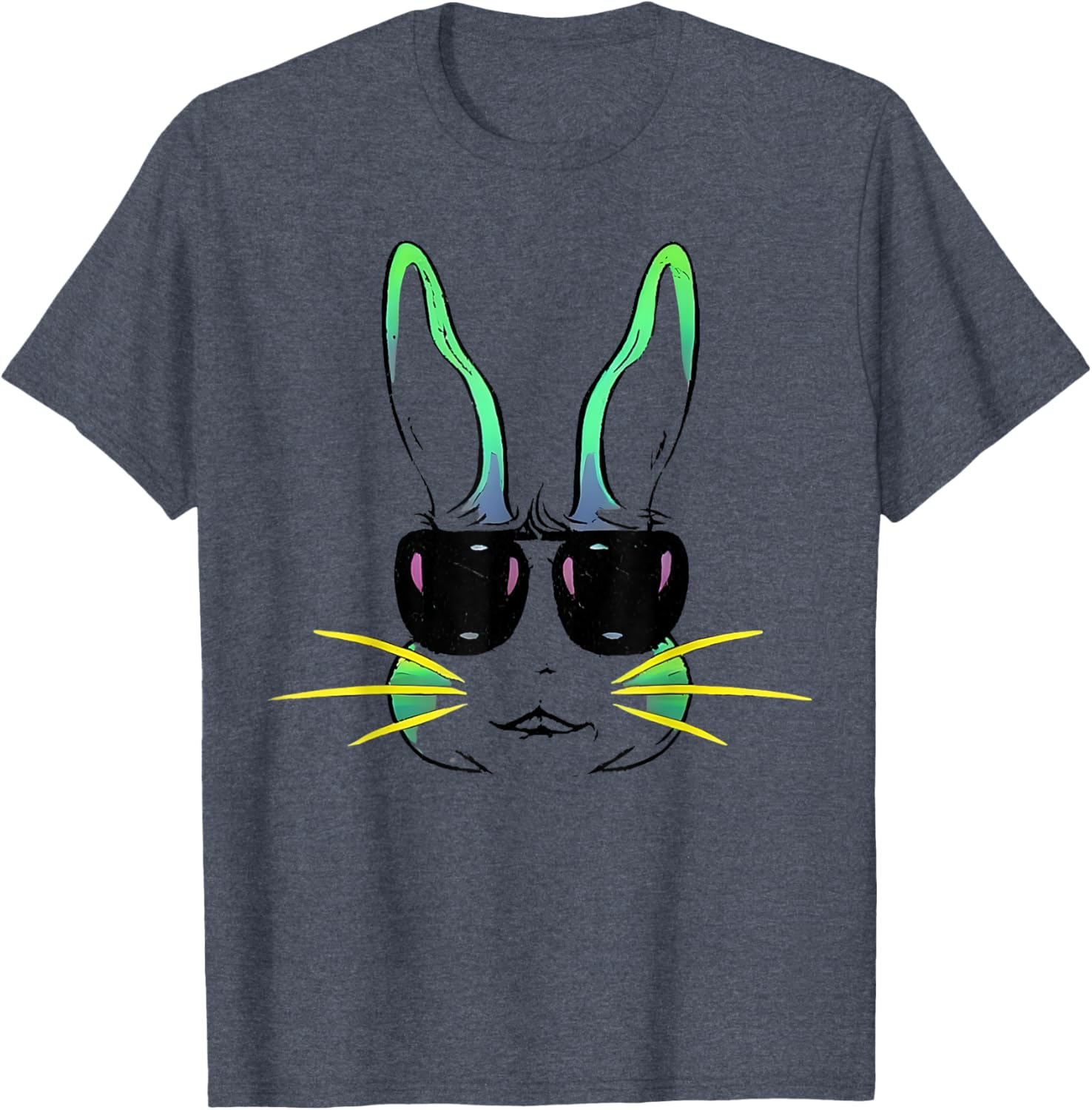 Cool Bunny Face Sunglasses T-Shirt for Fun Easter Celebrations - 14