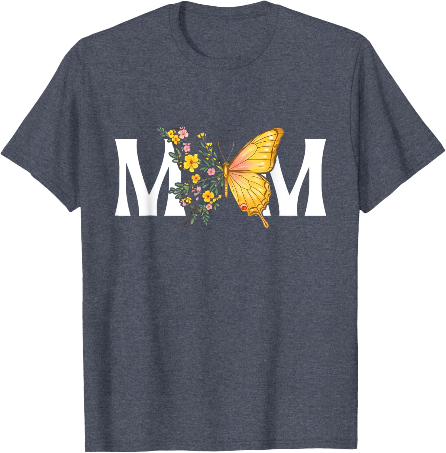 Cute Mother's Day Butterfly MOM Flower T-Shirt for Moms and Gifts - 7