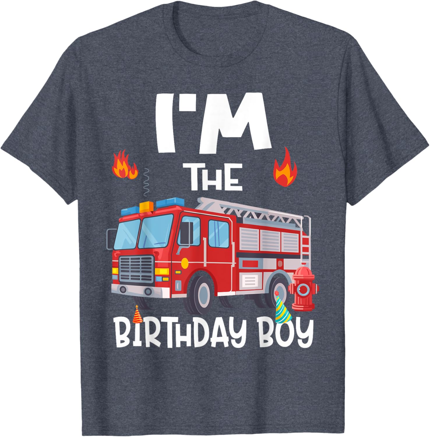 Birthday Boy Fire Truck Firefighter Family T-Shirt for Fun Celebrations - 11