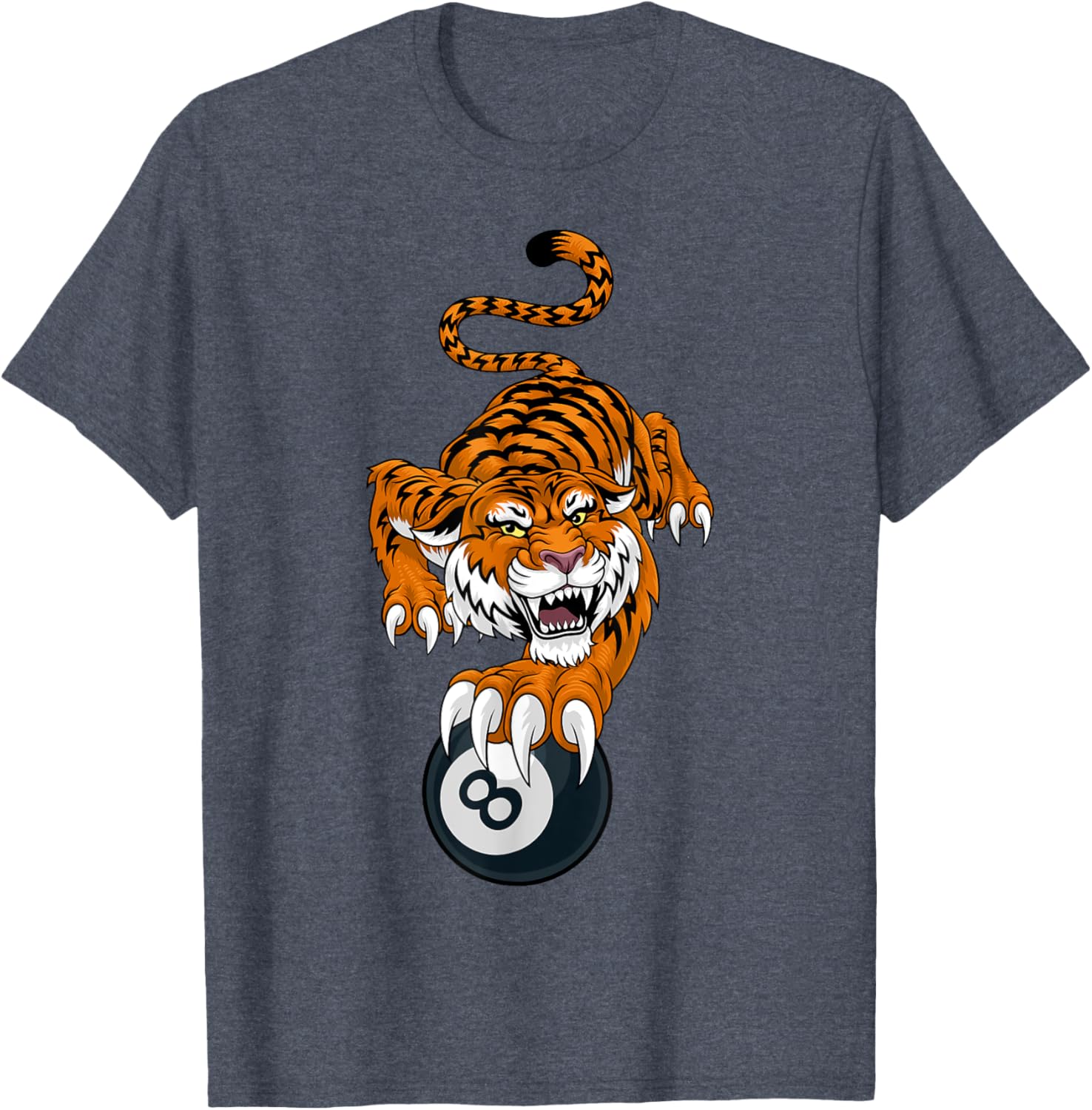 Tiger Angry Pool 8 Ball Billiards Cartoon Character T-Shirt for Fun Style - 26