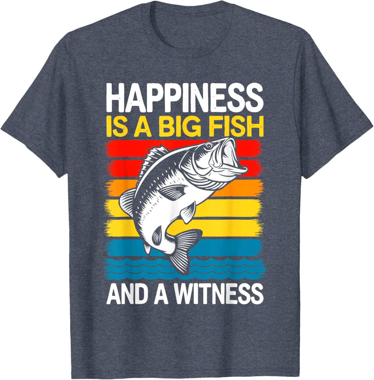 Catch the Joy: Big Fish and Witness Bass Fishing T-Shirt for Anglers - 7
