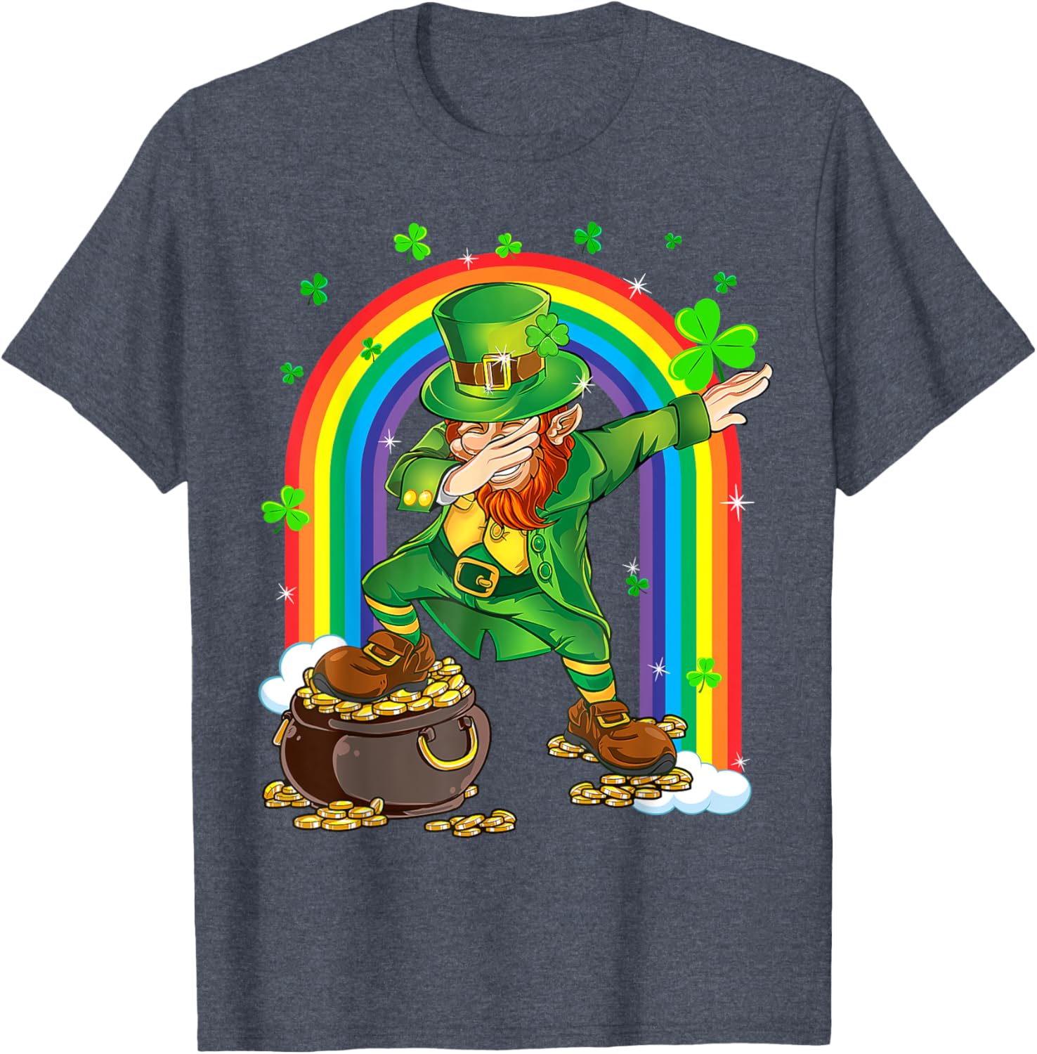 Cool 2025 St Patrick's Day Dabbing Leprechaun T-Shirt for Kids and Adults - 5