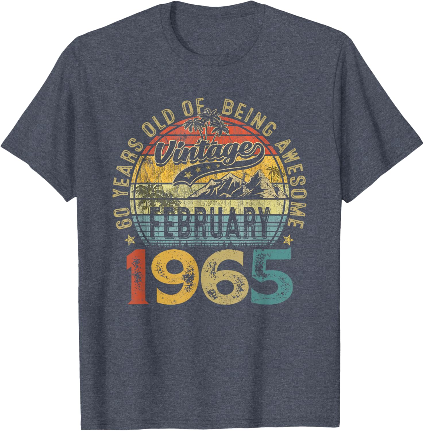 Vintage Retro 60th Birthday T-Shirt for February 1965 Celebration - 24