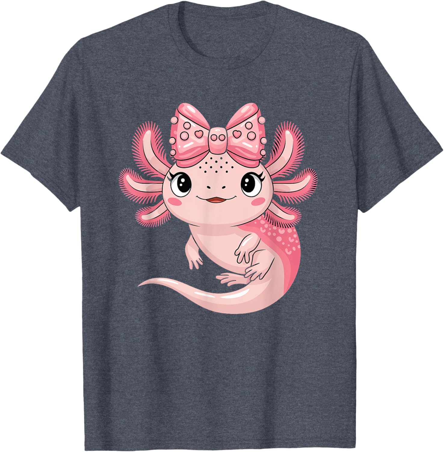 Cute Axolotl Girls Coquette Bow T-Shirt for Axolotl Lovers - 10
