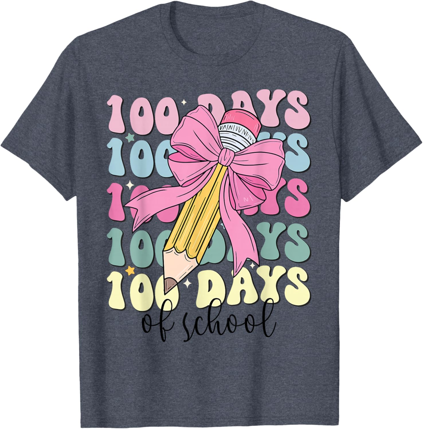 Adorable 100 Days of School Girls Coquette Bow T-Shirt for Kids - 21