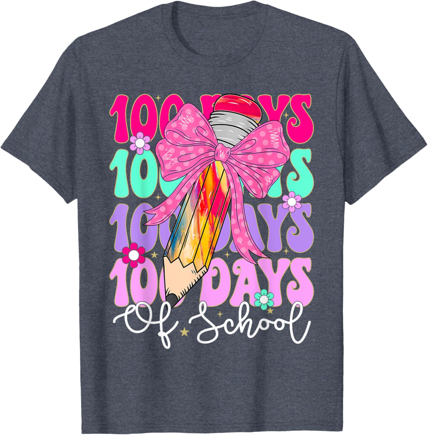 100 Days of School T-Shirt for Girls Fun Teacher Appreciation Gift - 12