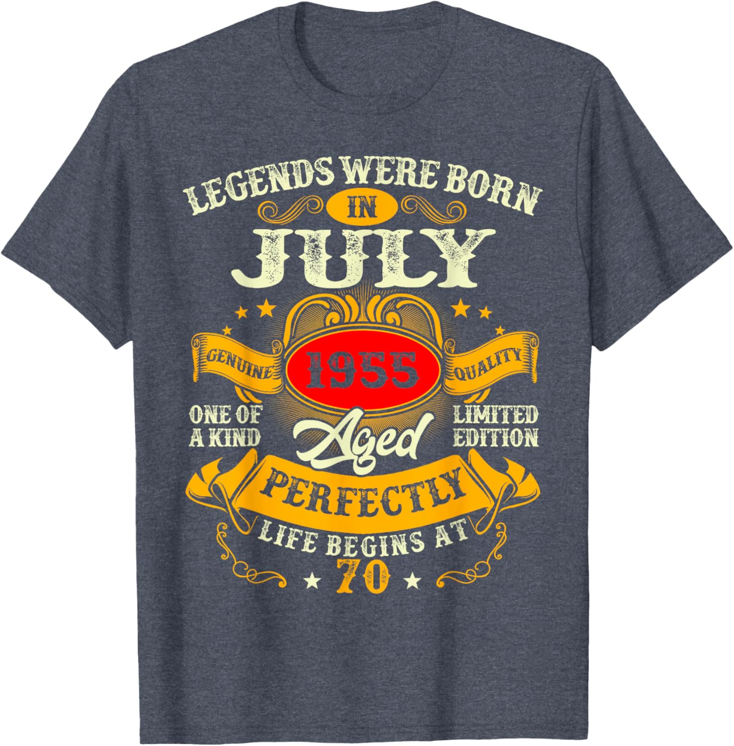 Vintage Retro 70th Birthday T-Shirt for July 1955 Legends Men Women - 12