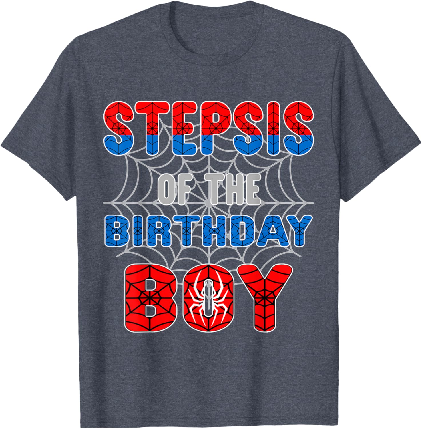 Spider Web Birthday Party T-Shirt for Step Sis of the Birthday Boy - 16