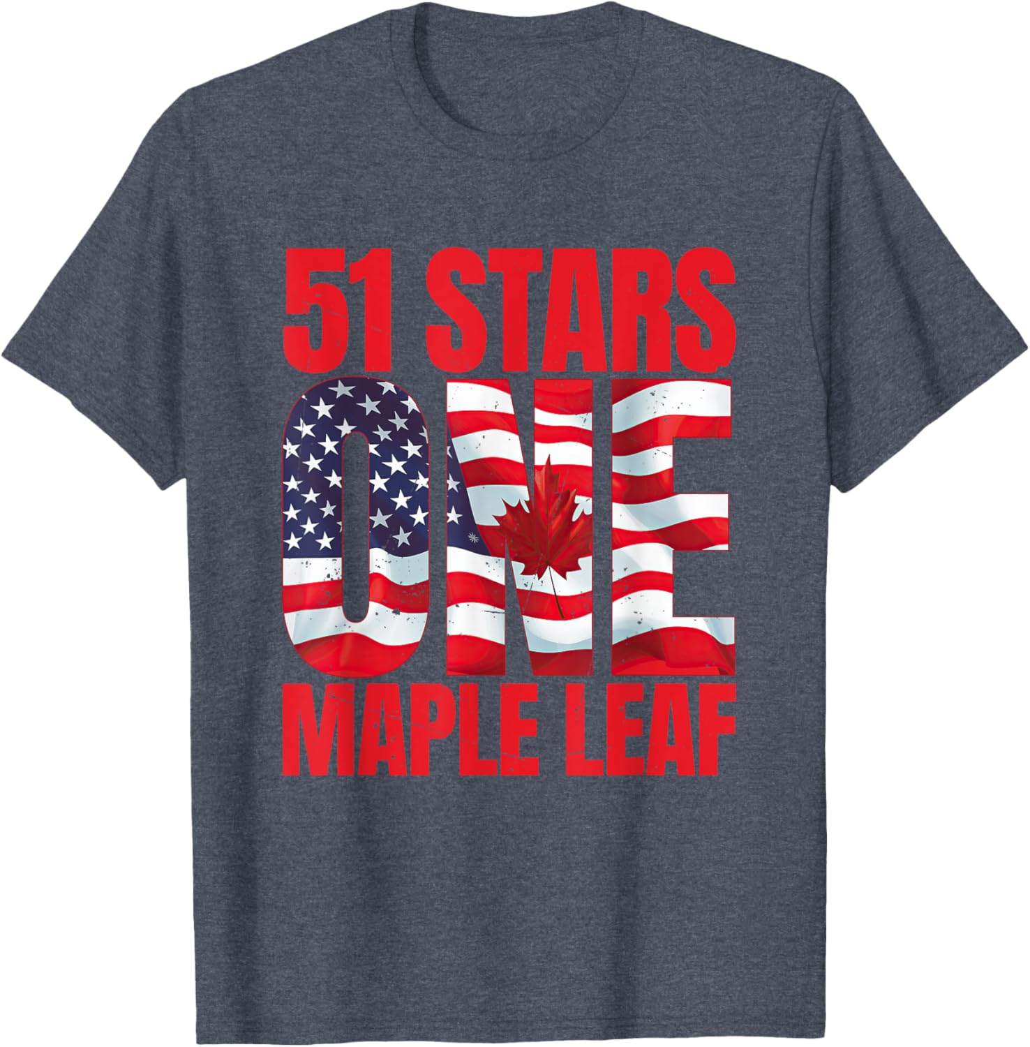 51 Stars One Maple Leaf T-Shirt for Satire and Joke Lovers - 3