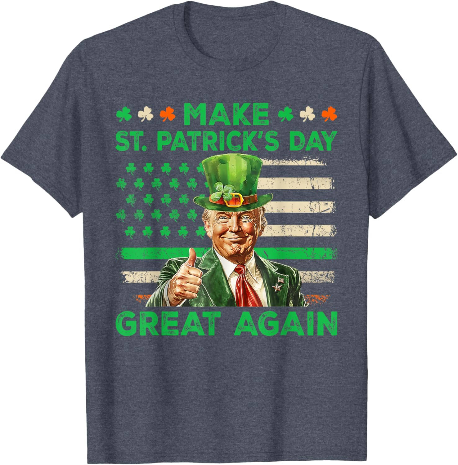 St Patricks Day Trump T-Shirt Irish American Flag Fun Apparel - 6