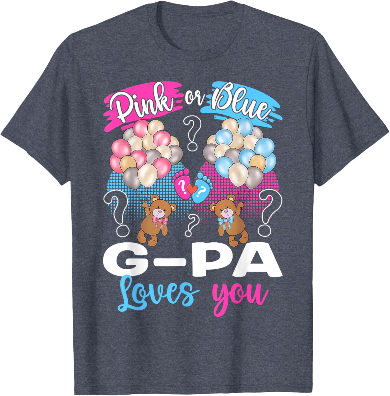 Bears Pink or Blue G-Pa Loves You Gender Reveal T-Shirt for Kids - 11