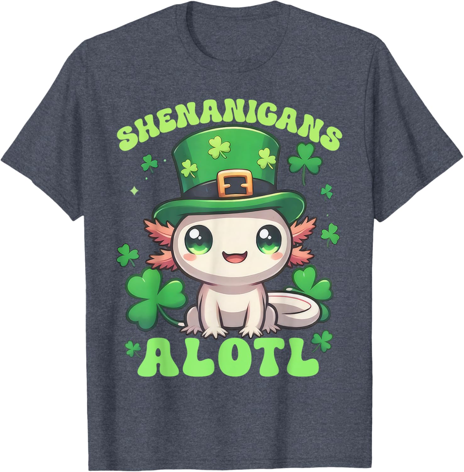 Axolotl St. Patrick's Day Fun T-Shirt for Kids and Adults - 20