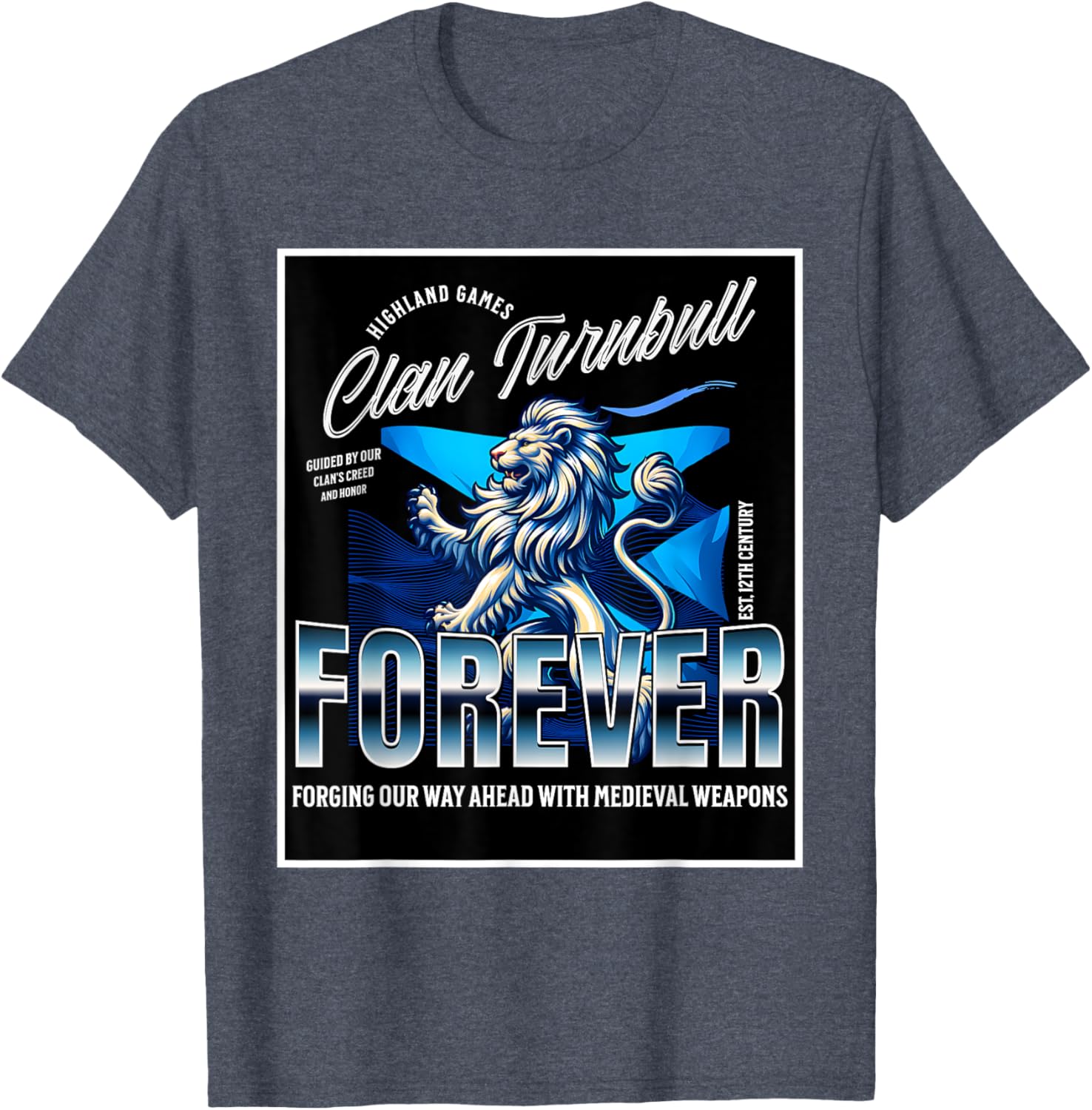 Clan Turnbull Strength and Honor Lion Roots T-Shirt for Family Pride - 22