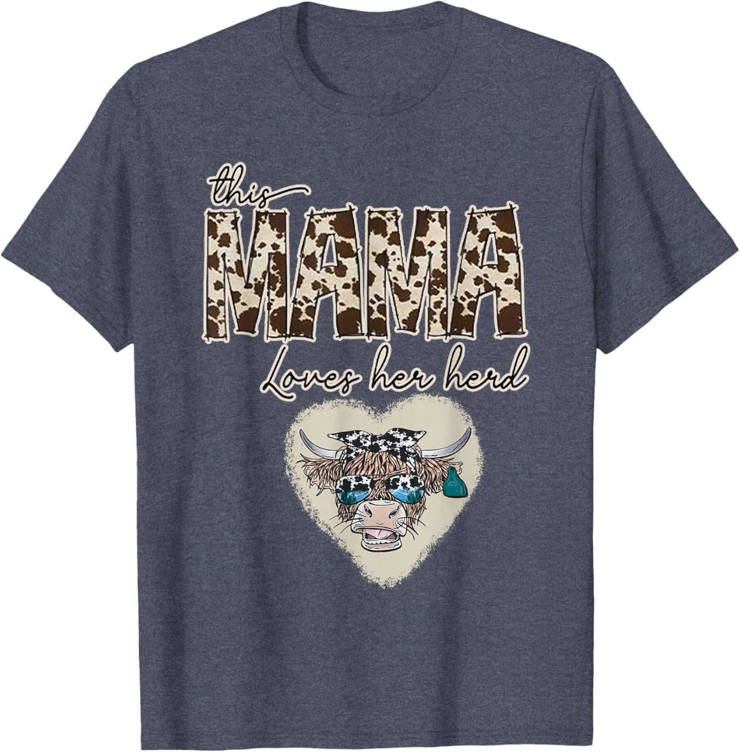 Cute Cow Print Mama Shirt for Farmers, Love Your Herd T-Shirt - 13