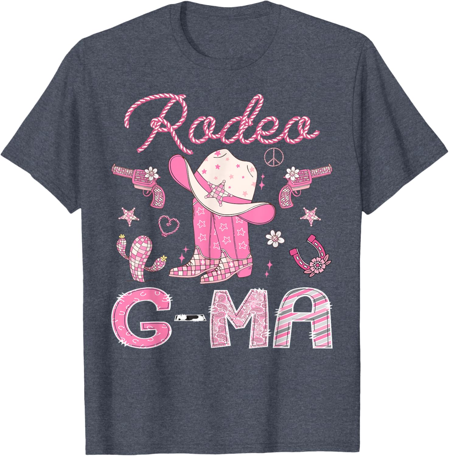 Rodeo G-Ma 1st Birthday Pink Boots Disco Cowgirl T-Shirt for Girls - 10