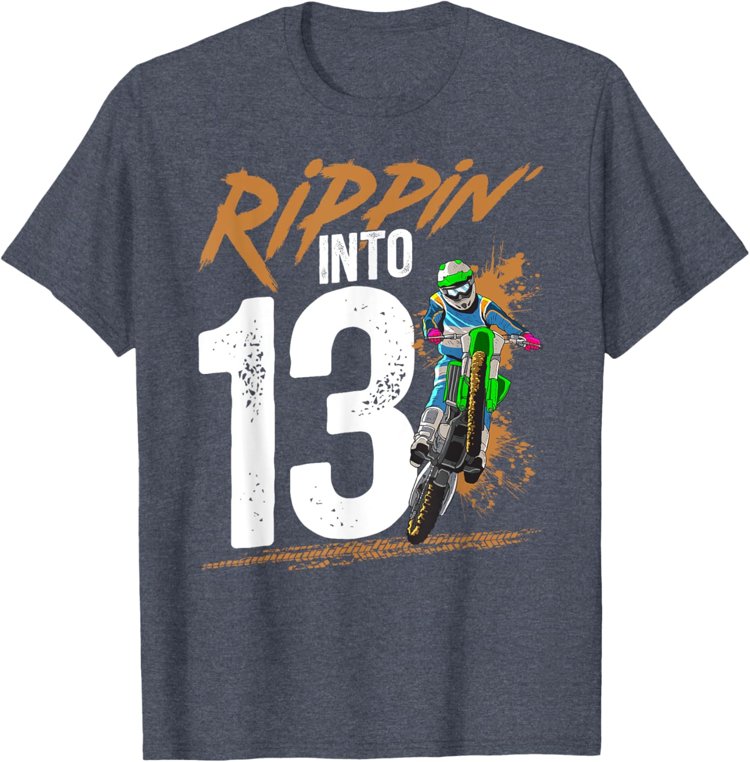 Cool 13th Dirt Bike Birthday Party T-Shirt for Young Bikers - 11