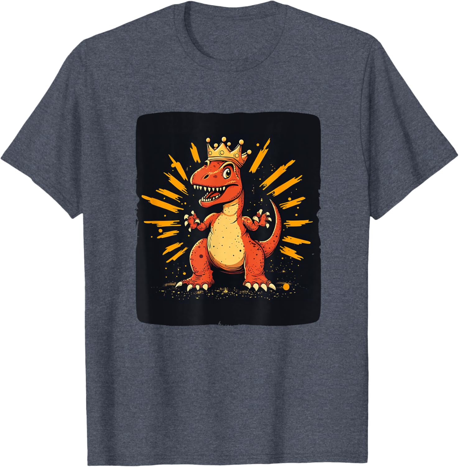Cool Red Dinosaur Costume T-Shirt with Crown for King Lovers - 15