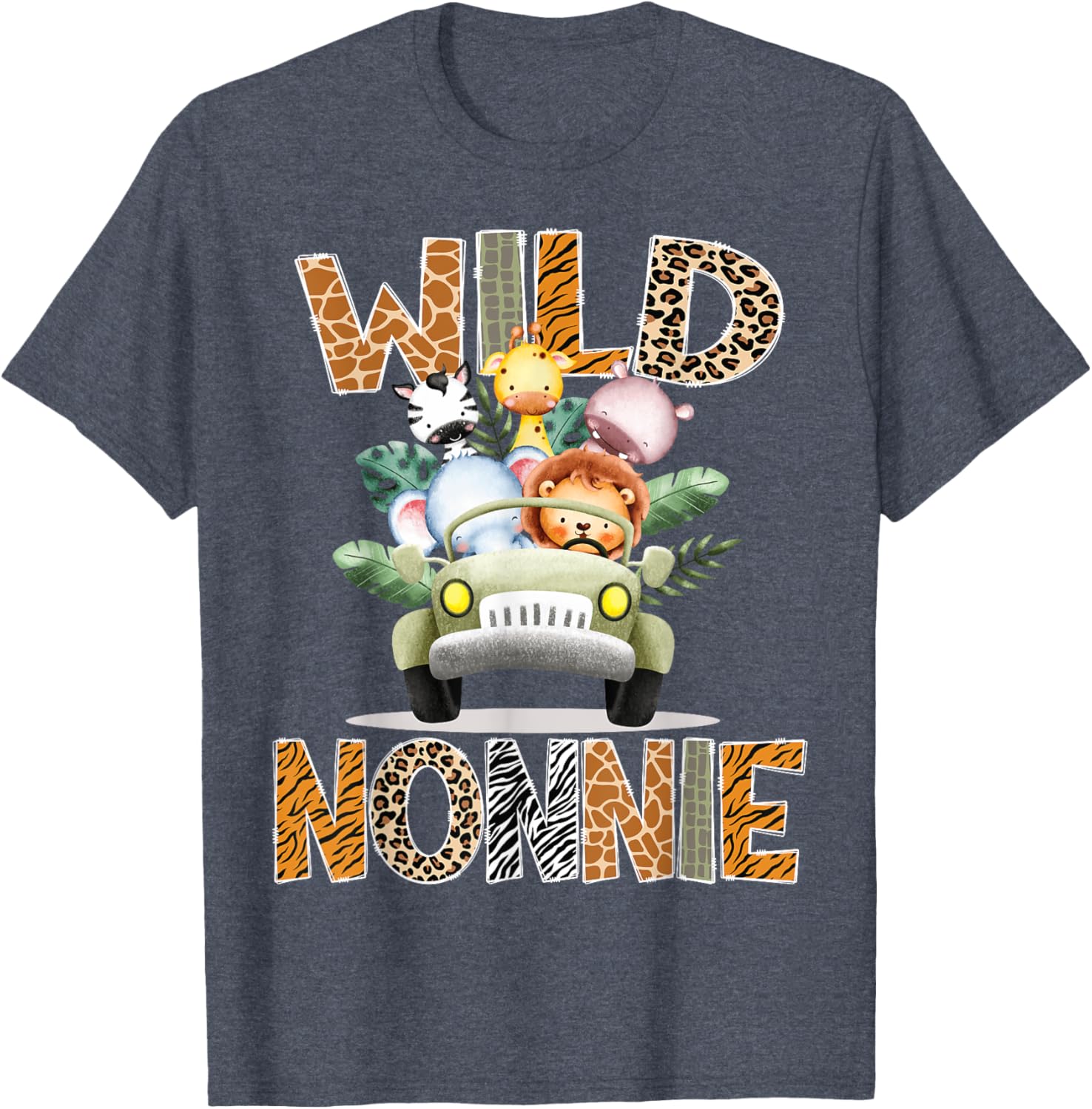Wild Nonnie Safari Jungle Animals 1st Birthday Truck T-Shirt for Kids - 4