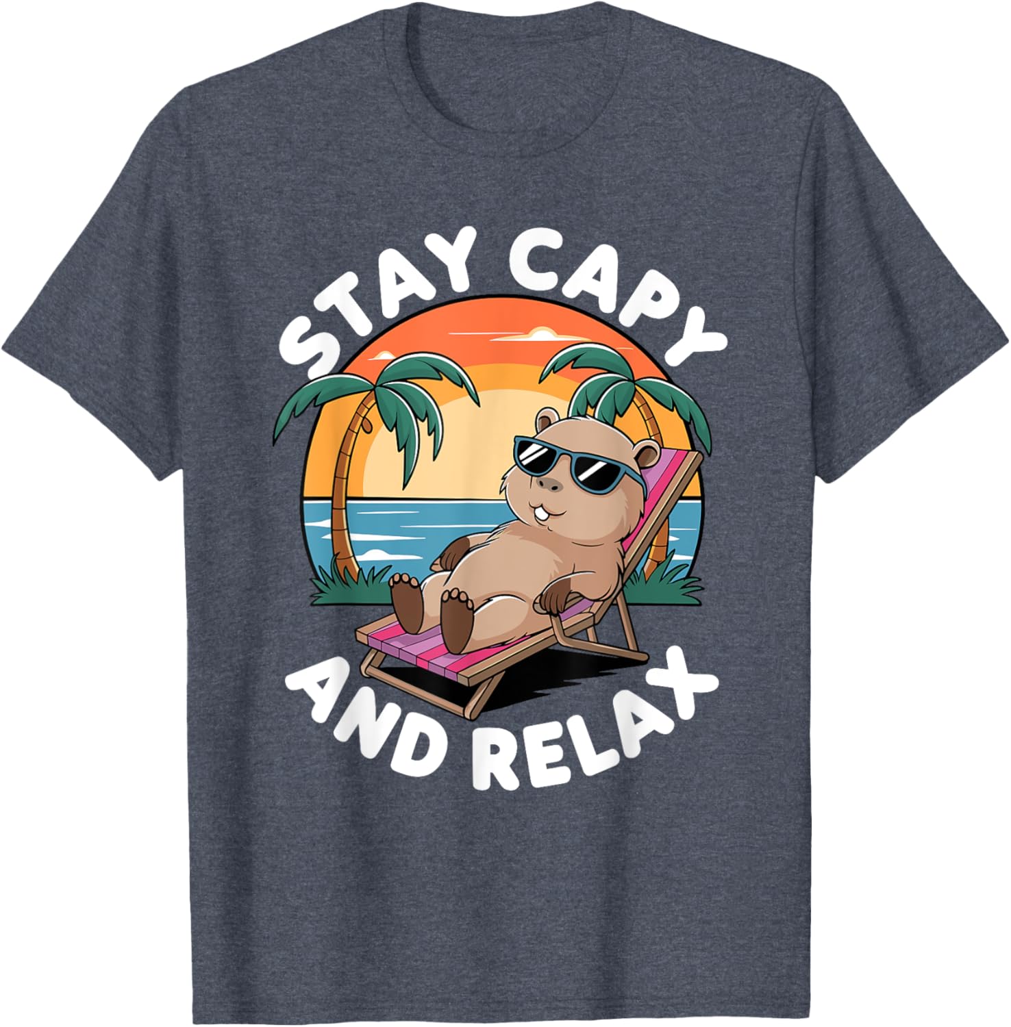 VYLOXA Unisex Cartoon Capybara T-Shirt for Adults and Kids in Black - 15